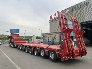 8 axle extendable low bed semi trailer